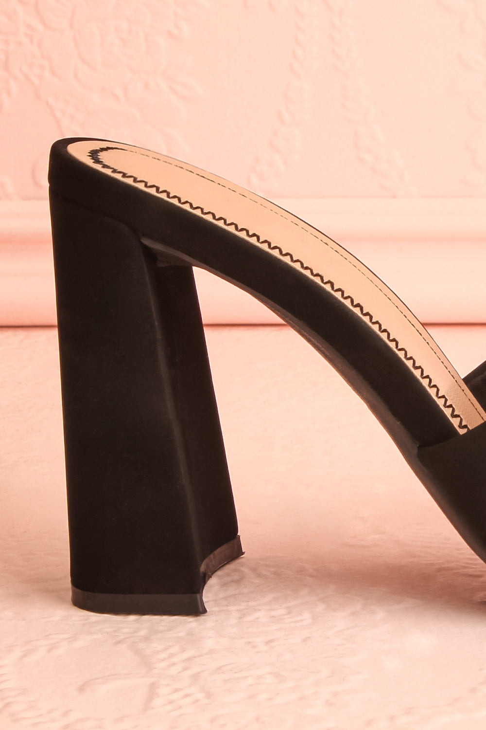 Cinah Black High Heel Sandals | Boutique 1861 side back close-up