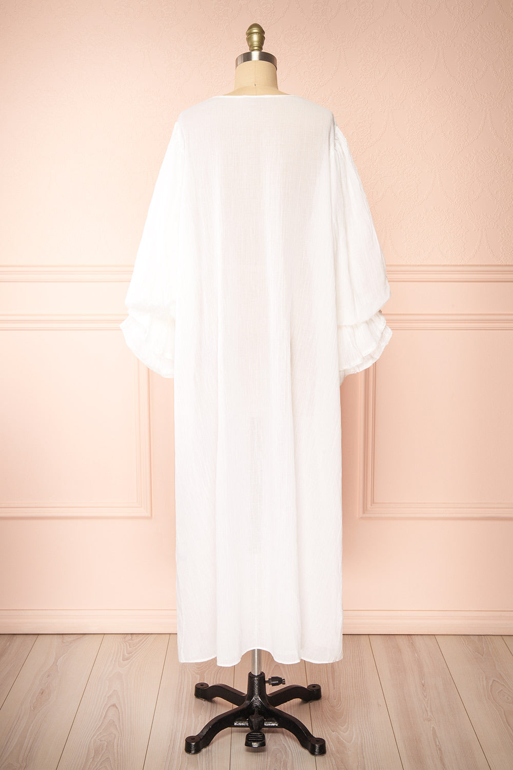 Cindy White Long-Sleeved Dressing Gown | Boutique 1861  back view