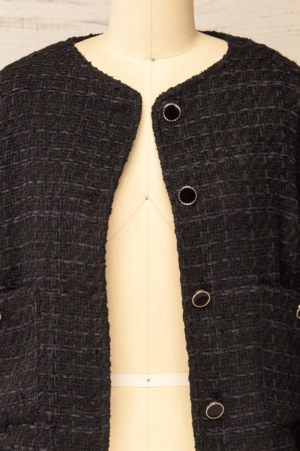 Citadine Black | Tweed Jacket w/ Front Pockets