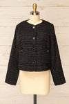 Citadine Black Tweed Jacket w/ Front Pockets | La petite garçonne front view