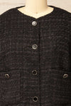 Citadine Black Tweed Jacket w/ Front Pockets | La petite garçonne front