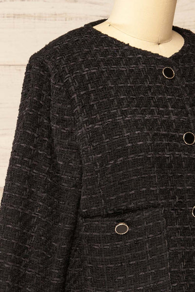 Citadine Black Tweed Jacket w/ Front Pockets | La petite garçonne side