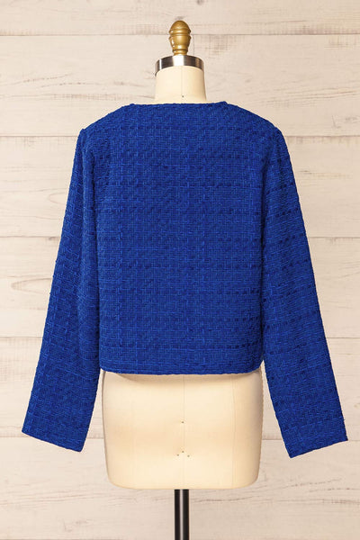 Citadine Blue Tweed Jacket w/ Front Pockets | La petite garçonne back view