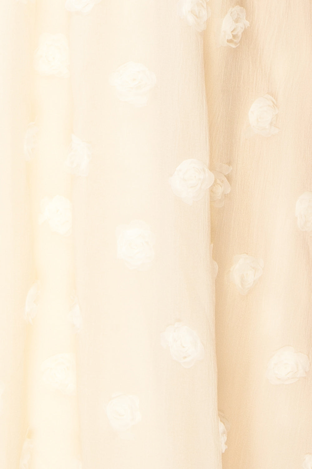 Claribel Cream Midi Dress with Floral-Embellishment | Boutique 1861 fabric 