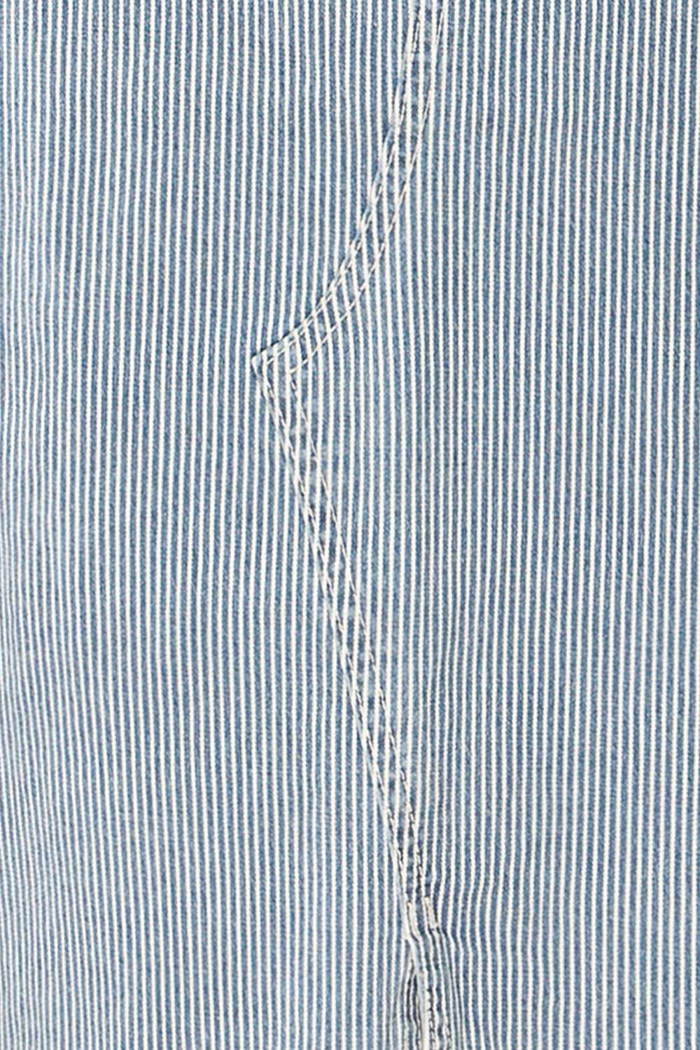 Clarke Striped Blue Midi Denim Skirt | La petite garçonne  fabric 