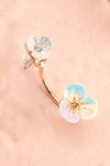 Clio Iridescent Flower Front Back Earrings | Boutique 1861 close-up