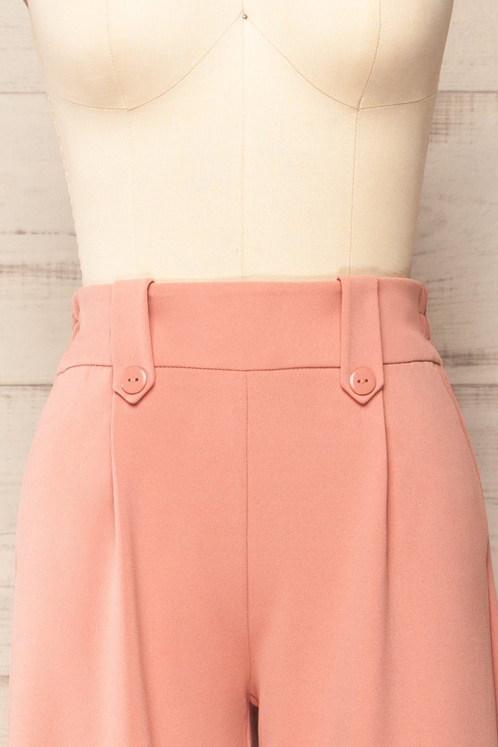 Clovelly Pink Straight-Leg Pants w/ Pockets | La petite garçonne front