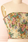 Cocona Beige Bustier Corset Top w/ Lace Up Back | Boutique 1861 side close-up