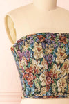 Cocona Black Bustier Corset Top w/ Lace Up Back | Boutique 1861 side close-up