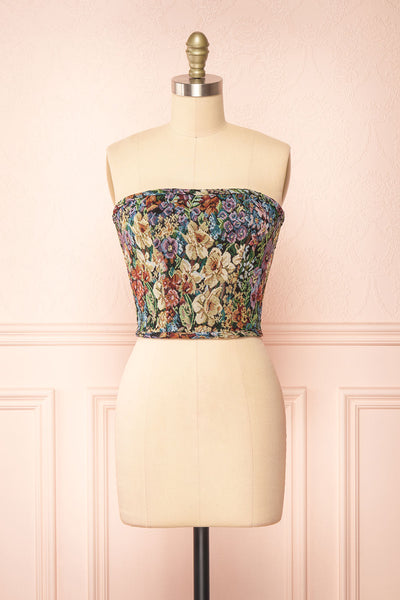 Yellow Strawberry and Cherry Print Corset Top -  Canada