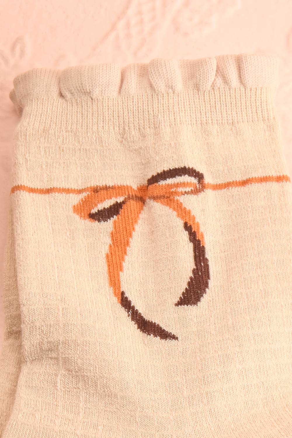 Cocotte Beige Socks w/ Bow Detail | Boutique 1861 close-up