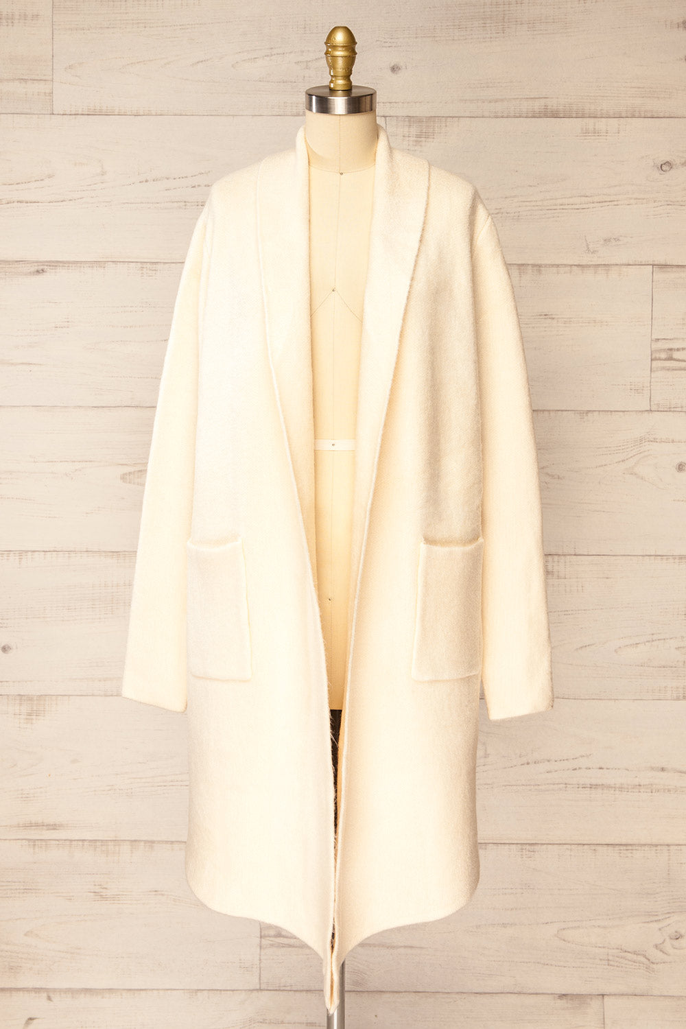 Colombo Ivory Open-Front Coat | La petite garçonne front view