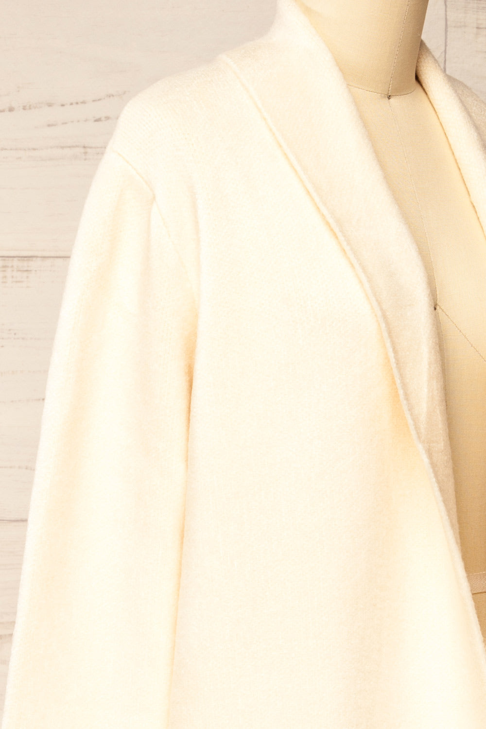 Colombo Ivory Open-Front Coat | La petite garçonne side