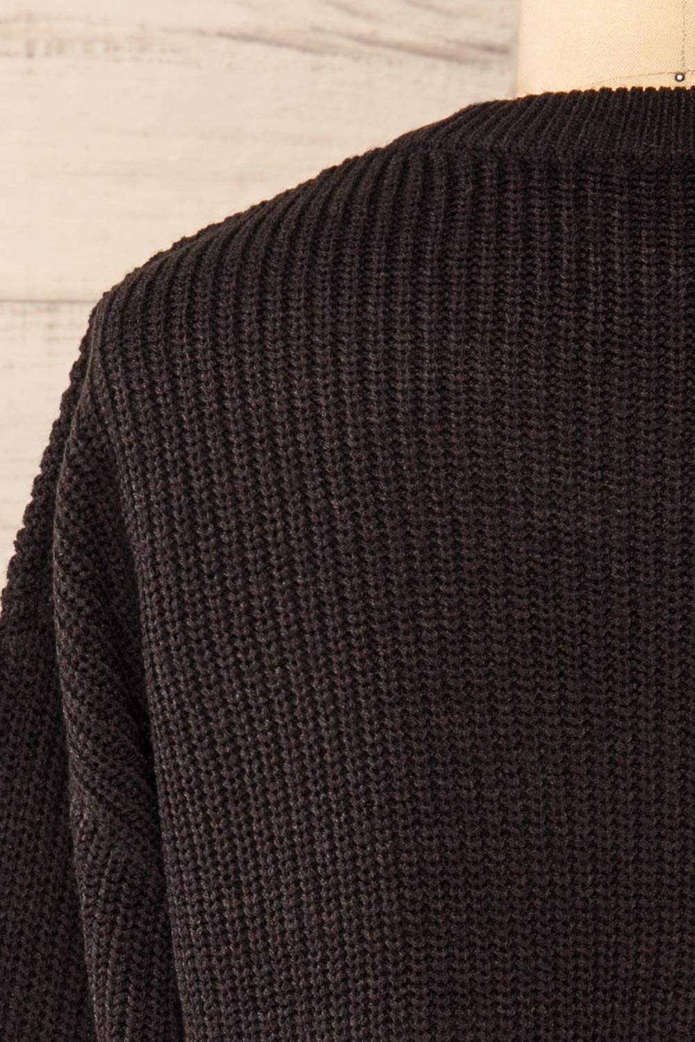 Colorado Black Cropped Knit Sweater | La petite garçonne back close-up