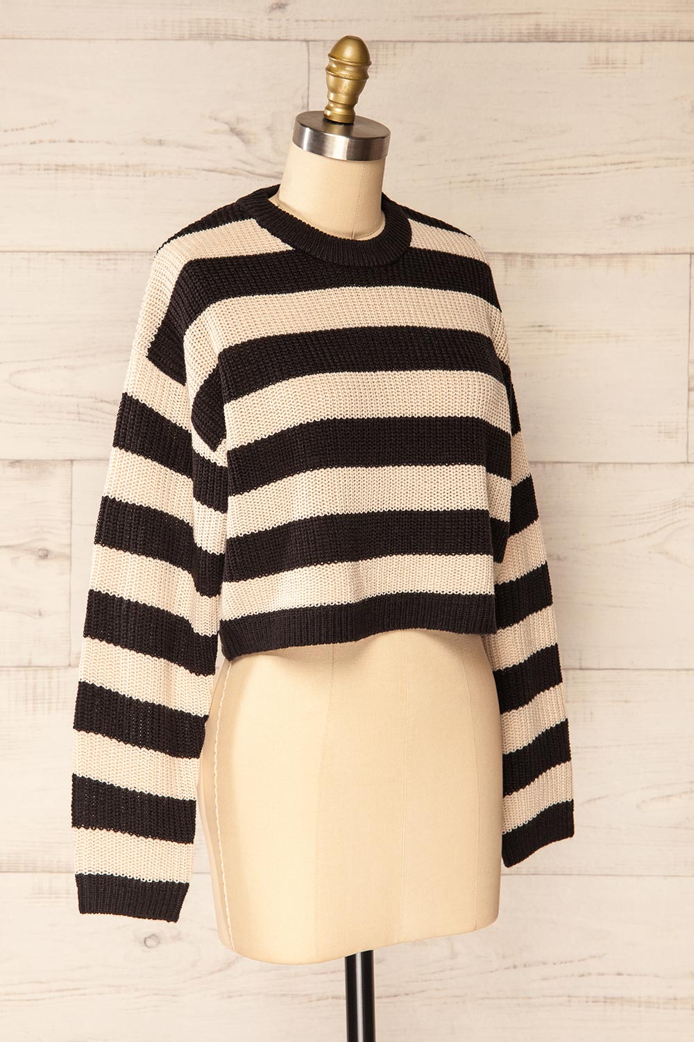 Colorado Cropped Striped Knit Sweater | La petite garçonne side view