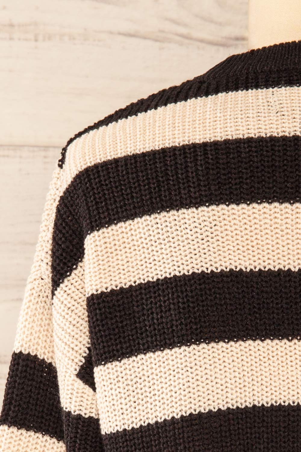 Colorado Cropped Striped Knit Sweater | La petite garçonne back close-up