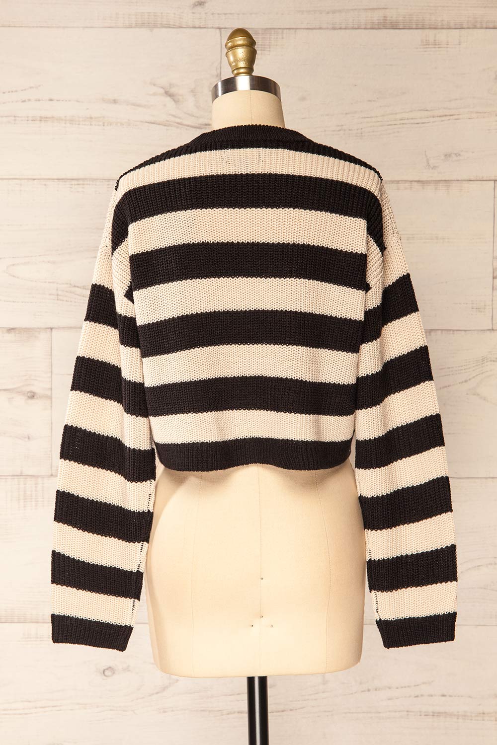 Colorado Cropped Striped Knit Sweater | La petite garçonne back view