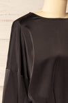 Combault Black Silky Long Sleeved Dress | La petite garçonne side