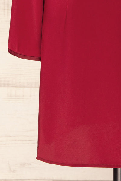 Combault Burgundy Silky Long Sleeved Dress | La petite garçonne sleeve