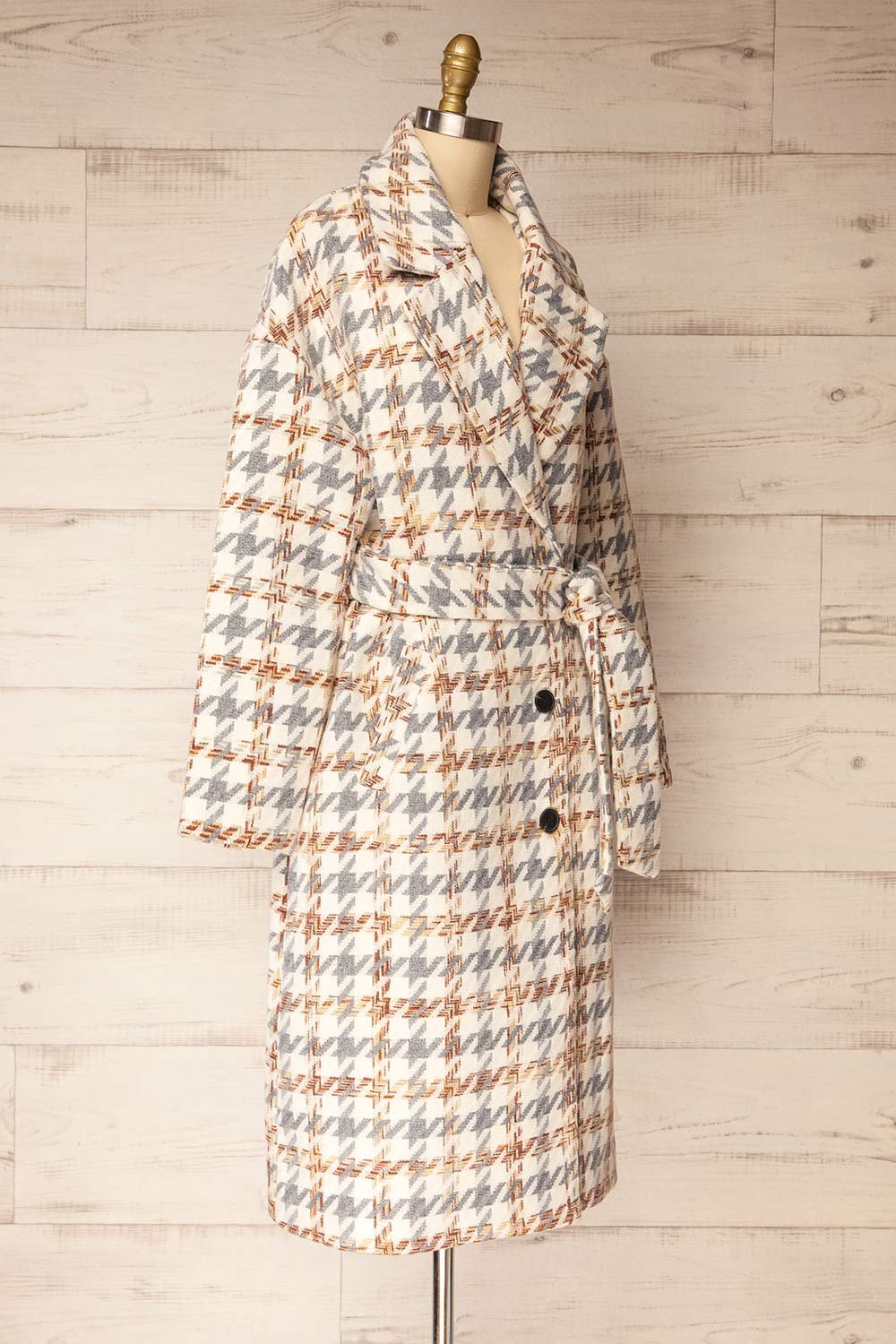 Conakry Long Houndstooth Coat | La petite garçonne side view