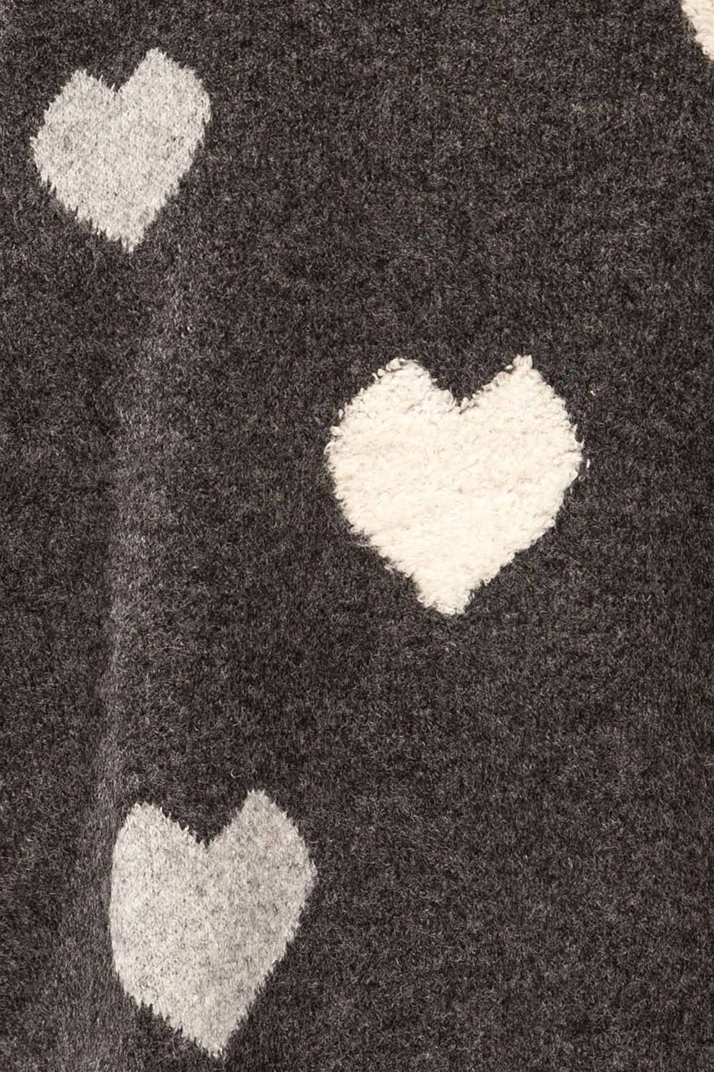 Coracao Charcoal Heart Patterned Knit Sweater | La petite garçonne fabric 