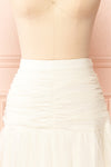 Coralie Ivory High-Waisted Tiered Tulle Skirt | Boudoir 1861 front close-up