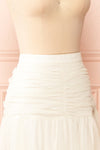 Coralie Ivory High-Waisted Tiered Tulle Skirt | Boudoir 1861 side close-up