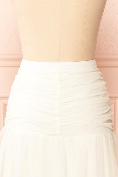 Coralie Ivory High-Waisted Tiered Tulle Skirt | Boudoir 1861 back close-up