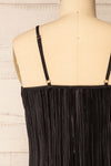 Cordoba Black Pleated Midi Dress | La petite garçonne back close-up