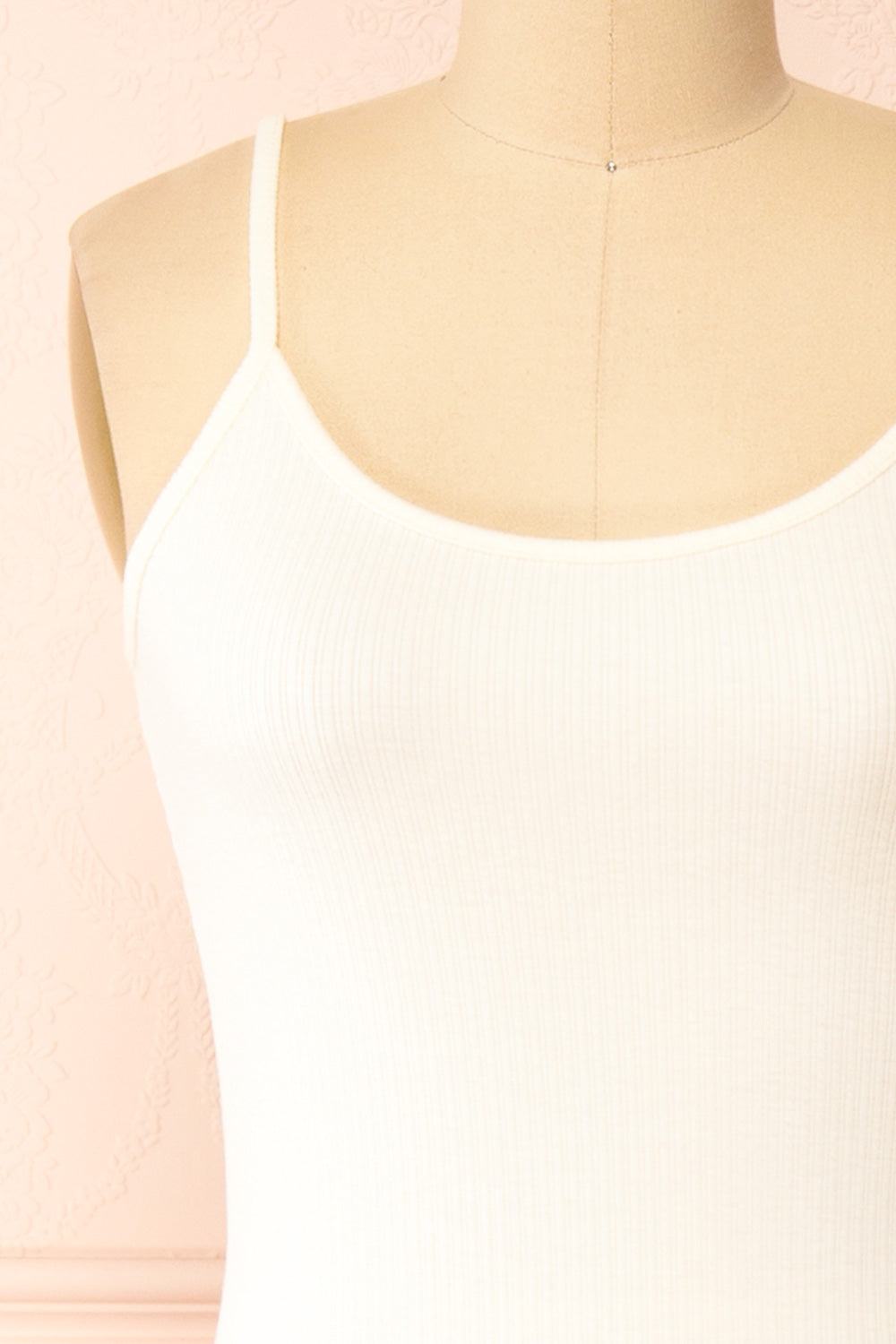 Corina Long Cream Fitted Sleeveless Knit Dress | Boutique 1861  front