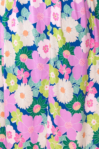 Cornelia Colourful Floral Midi Babydoll Dress | Boutique 1861 fabric