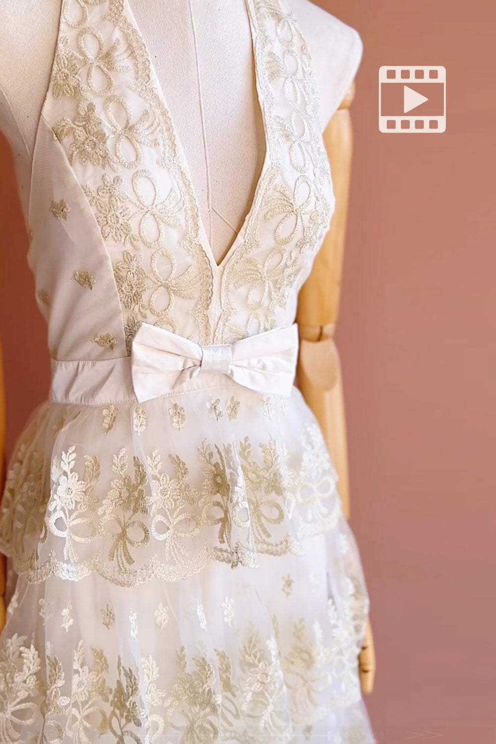 Demera Ivory Tiered Embroidered Tulle Maxi Dress | Boudoir 1861