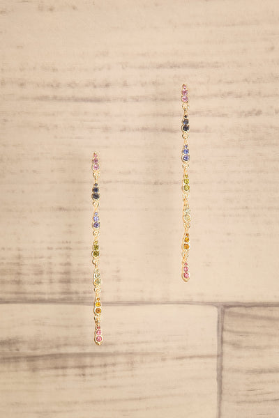 Cox Rainbow Crystal Pendant Earrings | La petite garçonne