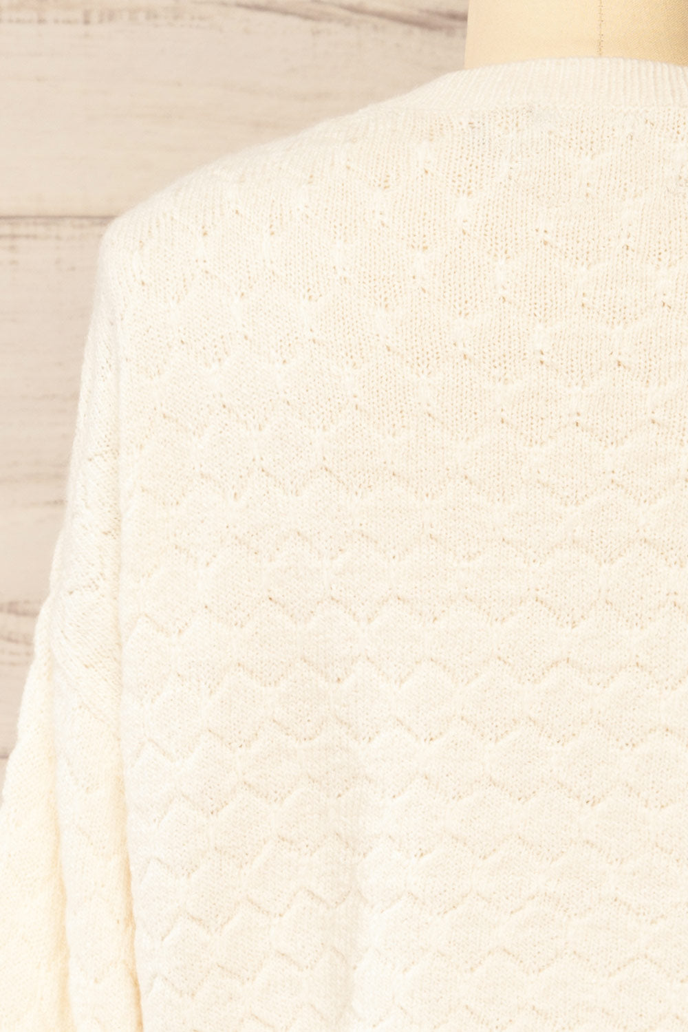 Cozumel White Knit Sweater w/ Scalloped Pattern | La petite garçonne back