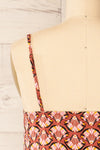 Creteil Pink Patterned Cami Top w/ Thin Straps | La petite garçonne back close-up