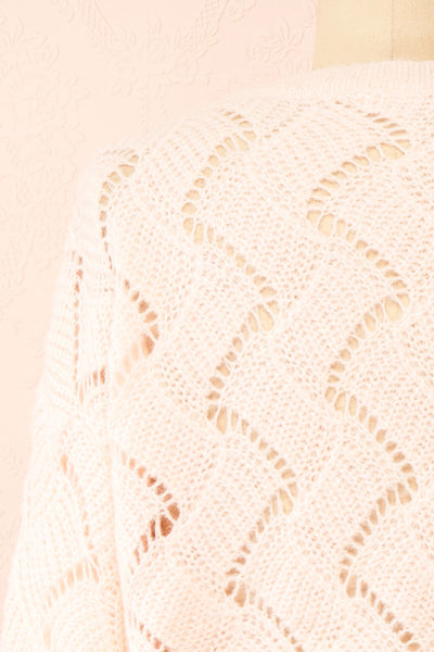 Cupidona Pink Open-work Crochet Cardigan w/ Flowers | Boutique 1861  back