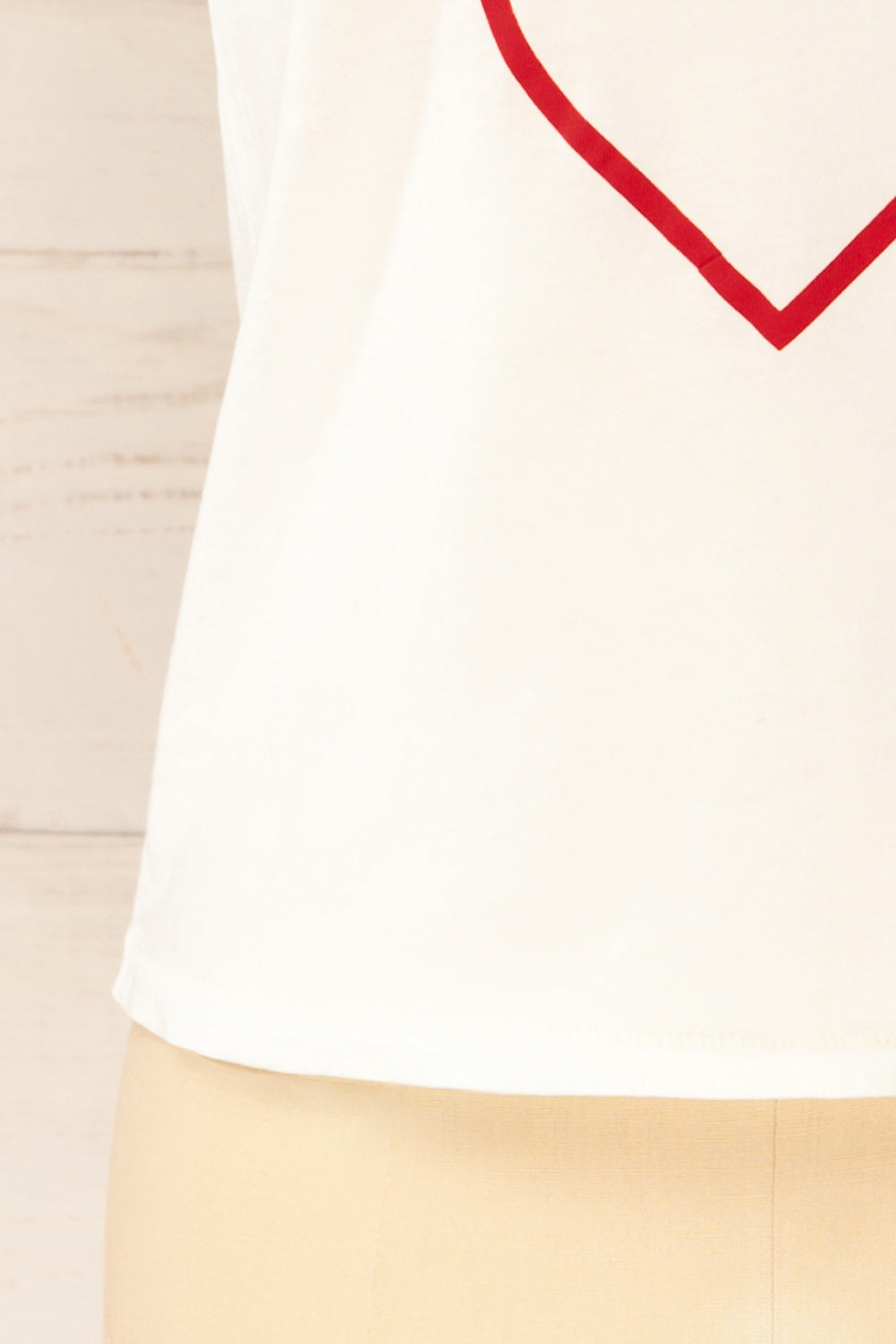 Cupids White T-Shirt with Red Heart Motif | La petite garçonne bottom 
