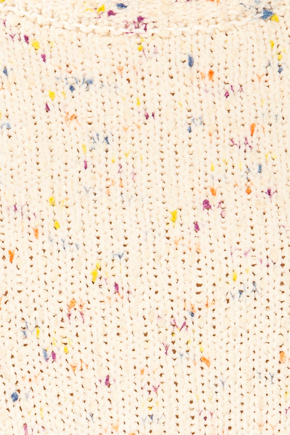 Cupkake Cropped White Knit Sweater w/ Colour Dots | La petite garçonne fabric 