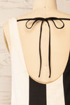Curitiba Short Striped Linen Dress | La petite garçonne back close-up