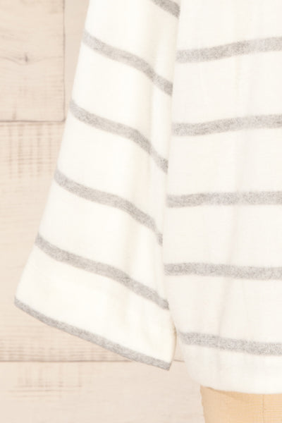 Cyprus Striped Mock Neck Sweater | La petite garçonne sleeve