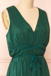 Cyriana Green Midi Dress w/ Waist Cord | Boutique 1861 side close-up