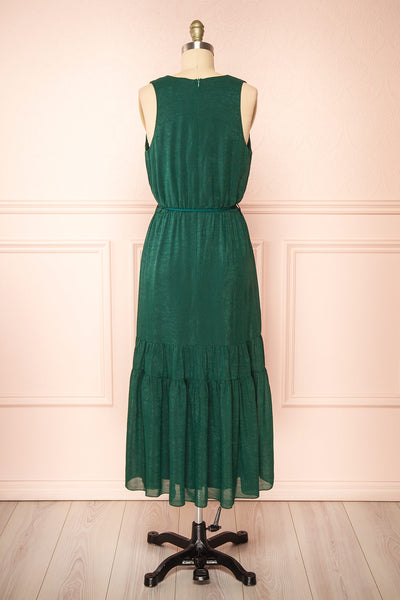 Cyriana Green Midi Dress w/ Waist Cord | Boutique 1861 back view