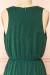 Cyriana Green Midi Dress w/ Waist Cord | Boutique 1861 back close-upz