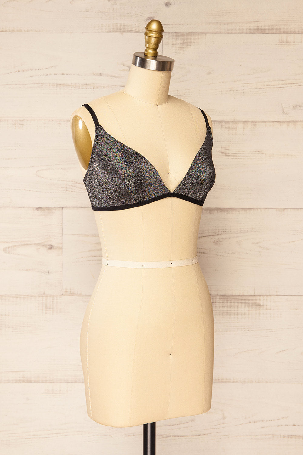 Dafni Silver Glitter Bralette | La petite garçonne side view