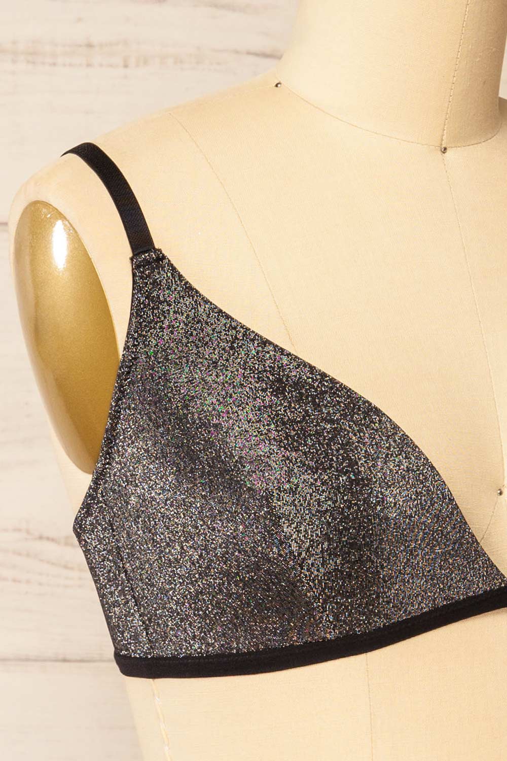 Dafni Silver Glitter Bralette | La petite garçonne side