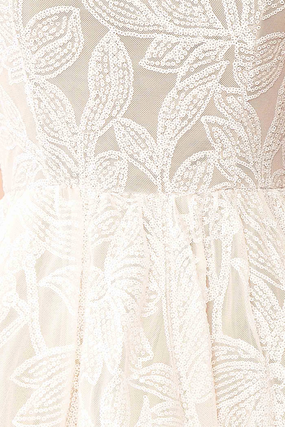 Daina White | Strapless Sequin Embroidered Mini Dress