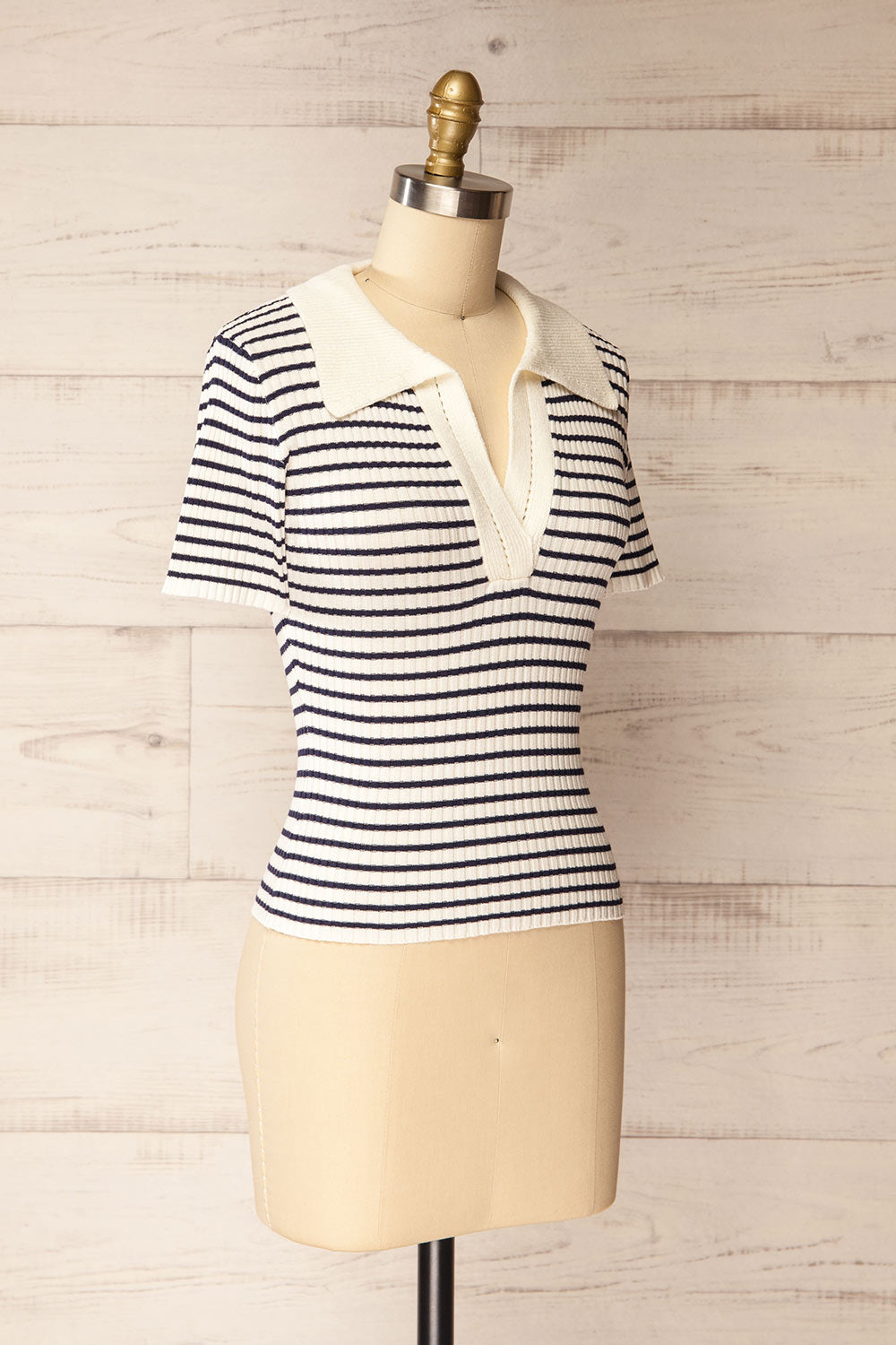 Dalby Striped Stretchable Polo | La petite garçonne side view