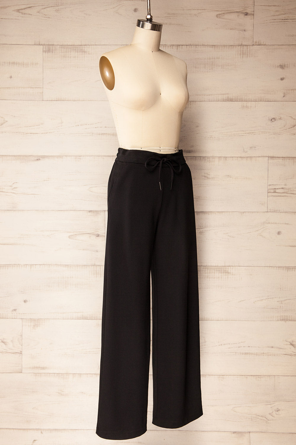 Daman Black Wide Leg Pants | La petite garçonne side view