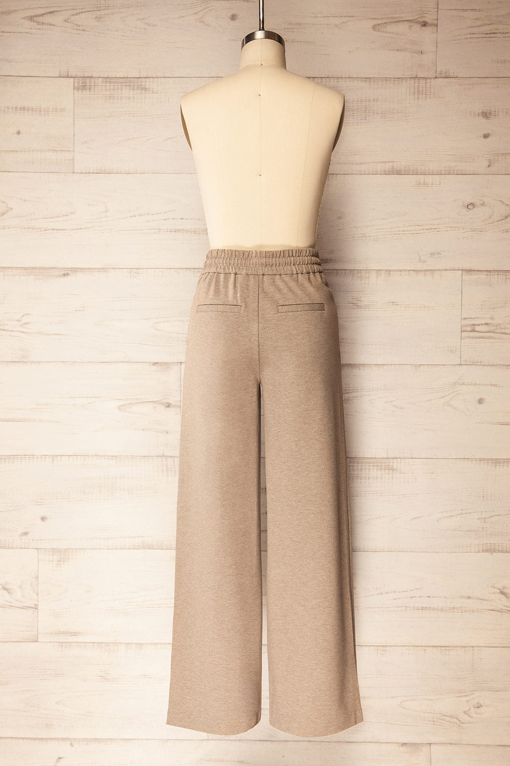 Daman Taupe Wide Leg Pants | La petite garçonne back view