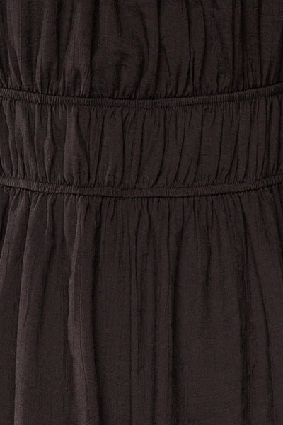 Damascus Black Short Romper w/ Puffy Sleeves | La petite garçonne fabric